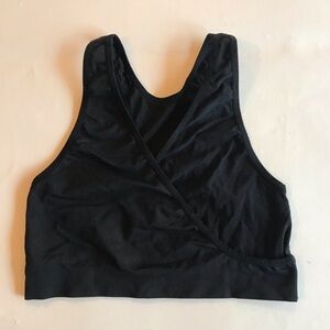 Women’s Bra Faux Wrap Wireless Large Black